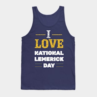 I Love National Limerick Day Retro Vintage Tank Top